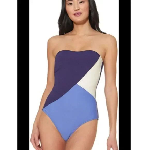 Jessica Simpson Bandeau purple sz SMALL bathing - Picture 3 of 7